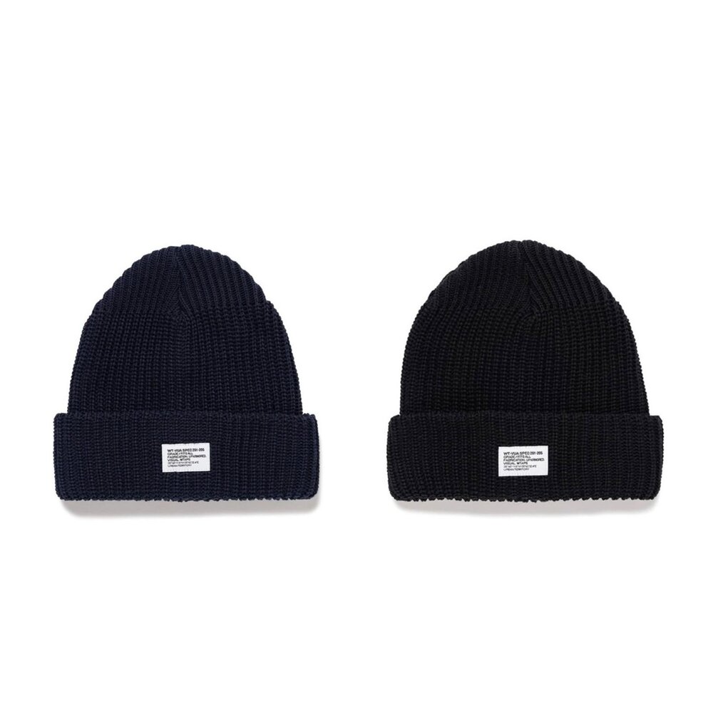 251MADT-HT02-Wtaps Beanie 02 / Beanie /CTPL. Coolmax Black 毛帽 黑色/深藍 251MA