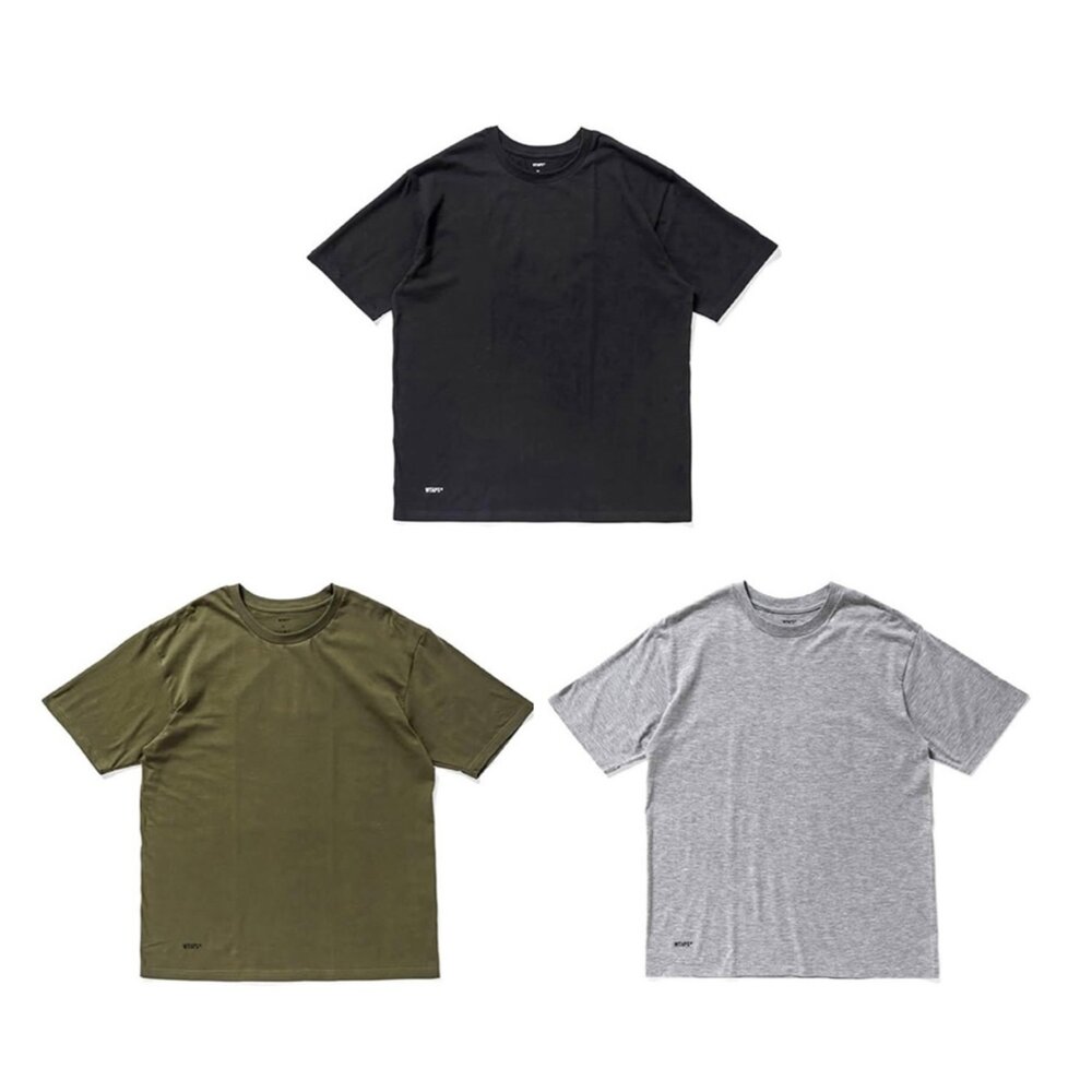 251MYDT-UWM01-Wtaps Skivvies 3 Pieces Crew Neck Tee Olive Drab 內搭素T 3件組 軍綠