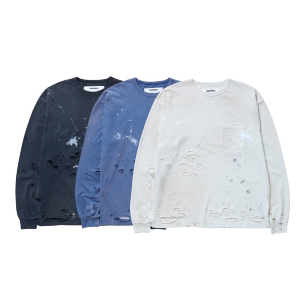 251OKNH-CSM05-Neighborhood 2025SS SAVAGE CREWNECK 長袖 黑 藍 米白 圓領 251OKNH-CS