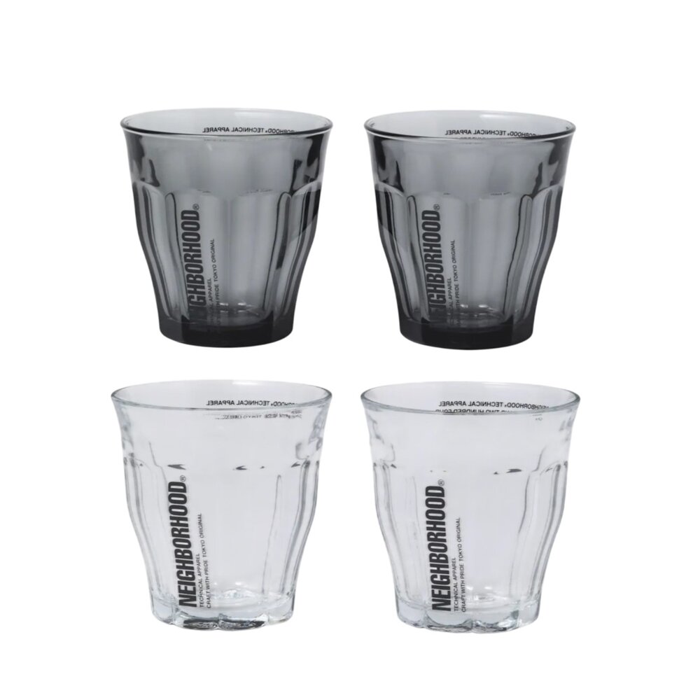 251OTNH-AC02-Neighborhood Logo Duralex Glass Set Clear 玻璃杯 二入一組 咖啡杯 酒杯 25
