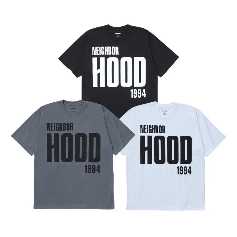 251PCNH-ST11-Neighborhood Nh . Tee Ss-11 白 / 黑 / 灰 大Logo 短Tee 251PCNH-ST1