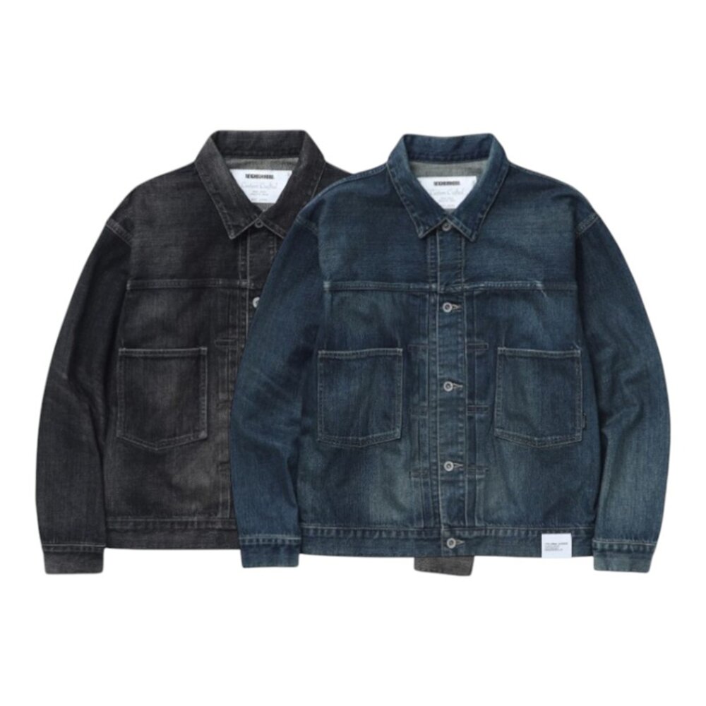 251XBNH-JKM02-Neighborhood Washed Denim Type-2 牛仔外套 破壞水洗 黑 藍 夾克 251XBNH-JK