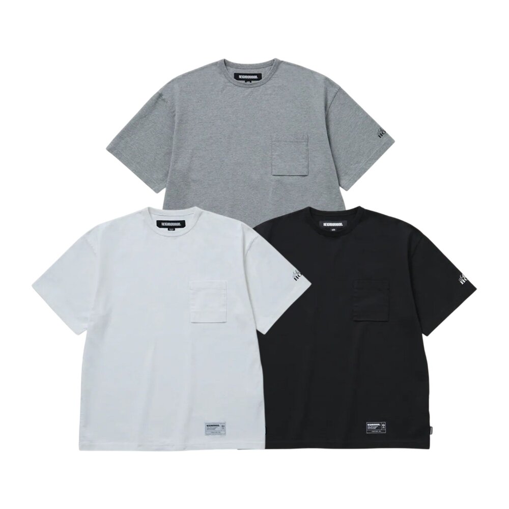252FPNH-CSM09-Neighborhood Classic Crewneck SS 黑 / 灰 / 白 口袋短袖 252FPNH-CSM0