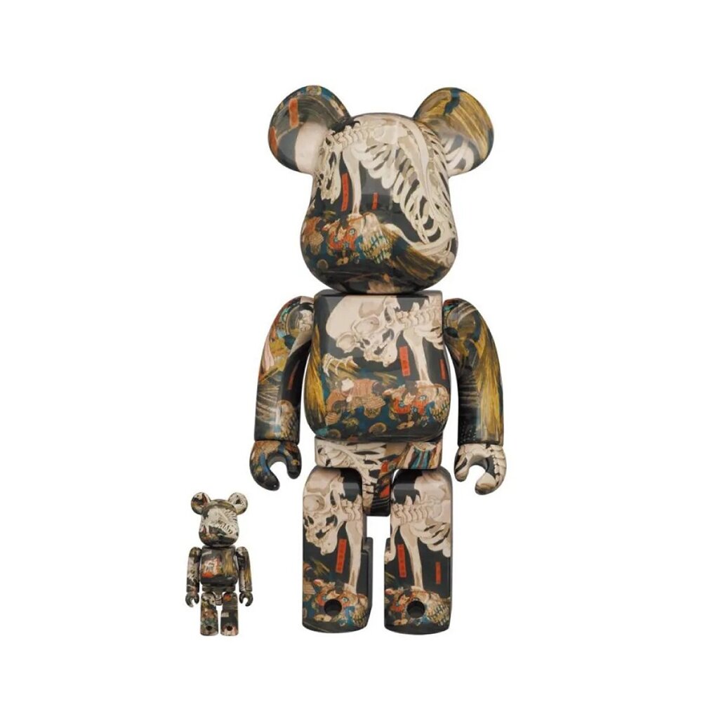 25369812451-bearbrick 歌川國芳 庫柏力克熊 潮流公仔 100%+400%