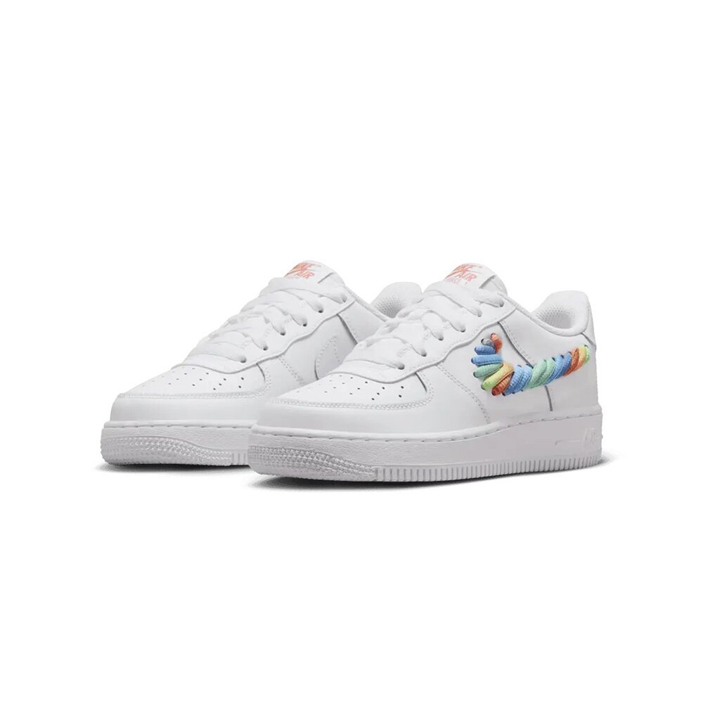 25374174844-Nike AF1 Low GS'Rainbow Swoosh 彩虹編織 FQ4948-100