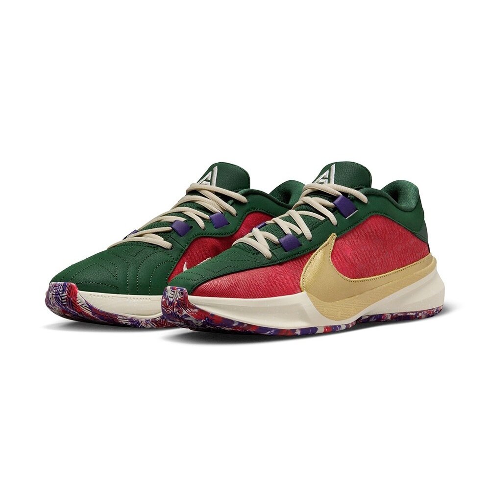 25671574151-Nike Zoom Freak 5 EP 籃球鞋 紅綠金 DZ2945-600
