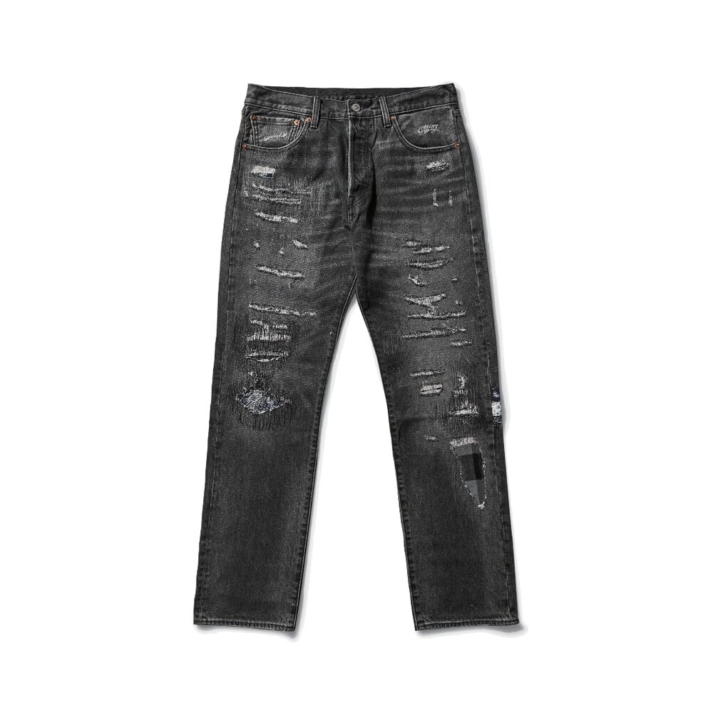 25988632420-Levi's® x Clot unionrail 501® 刺繡破壞 牛仔褲A53520001