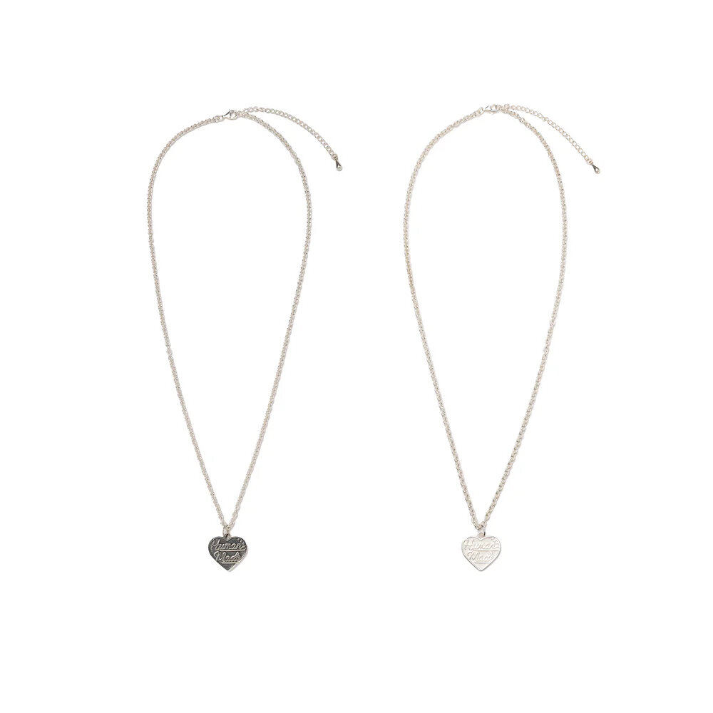 27107674114-Human Made HeartSilverNecklace純銀項鍊銀/黑HM28GD067