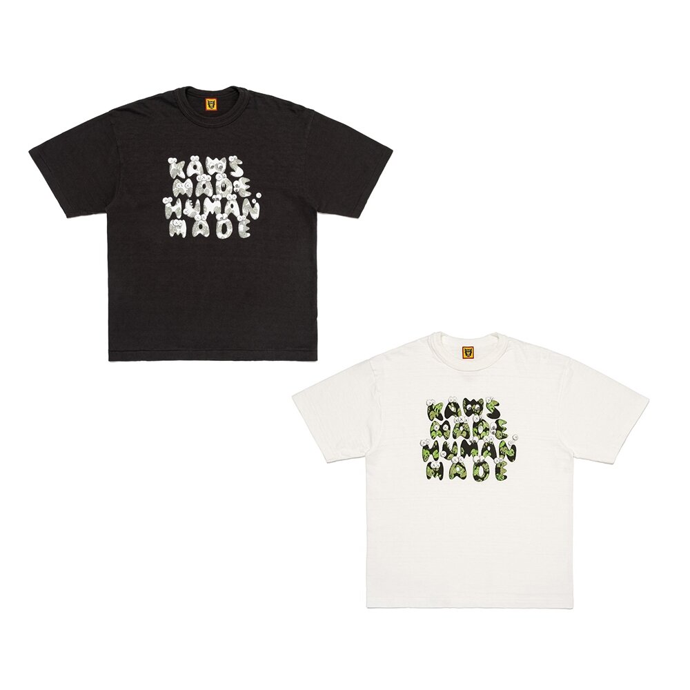 27656319280-Kaws x Human Made 胸前文字款 白/黑 T恤 短袖 聯名款XX27TE017