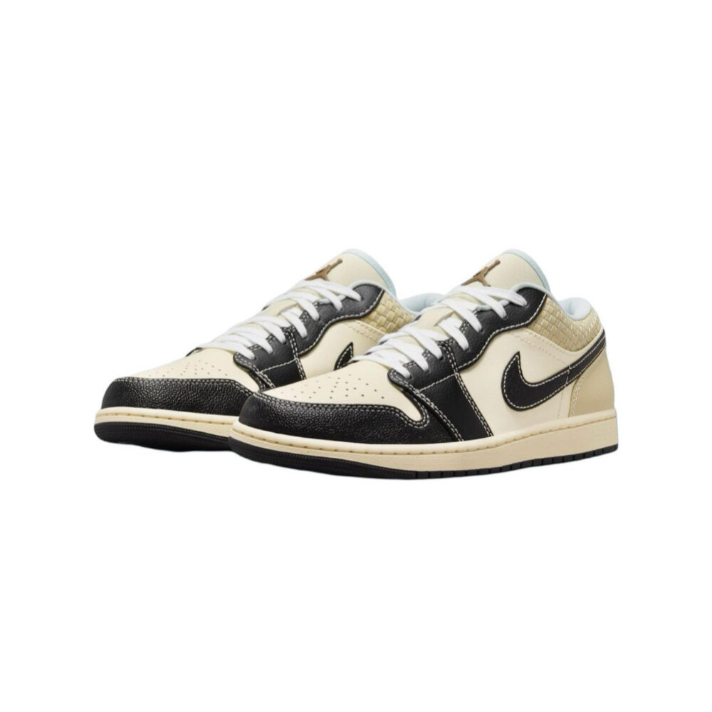 27663605915-Air Jordan 1 Low Sanddrift 椰奶編織 黑皮革 HQ3437-101