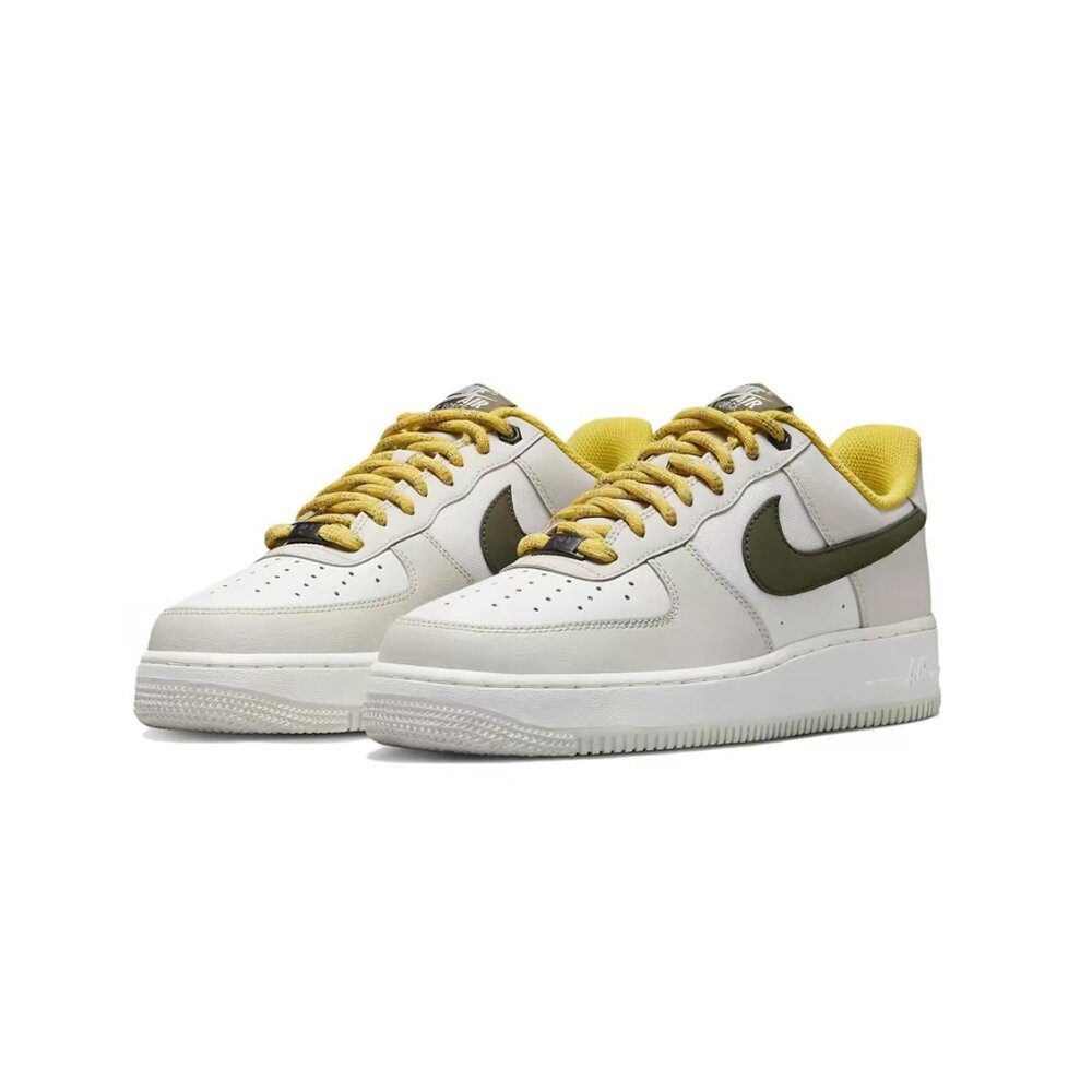 27672257808-Nike Air Force 1 Low Premium 灰白黃綠 帆布 FV3628-031