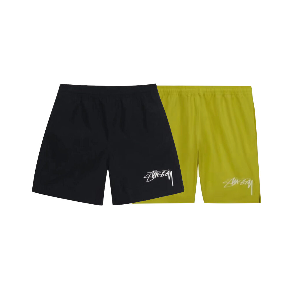 28212628652-Stussy x Nike Nylon Short 聯名款 短褲 黑色/螢光綠 FJ9168