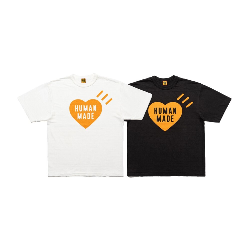 28706326536-Human Made Heart T-Shirt 白橘/黑橘 澀谷限定 HM26TE022