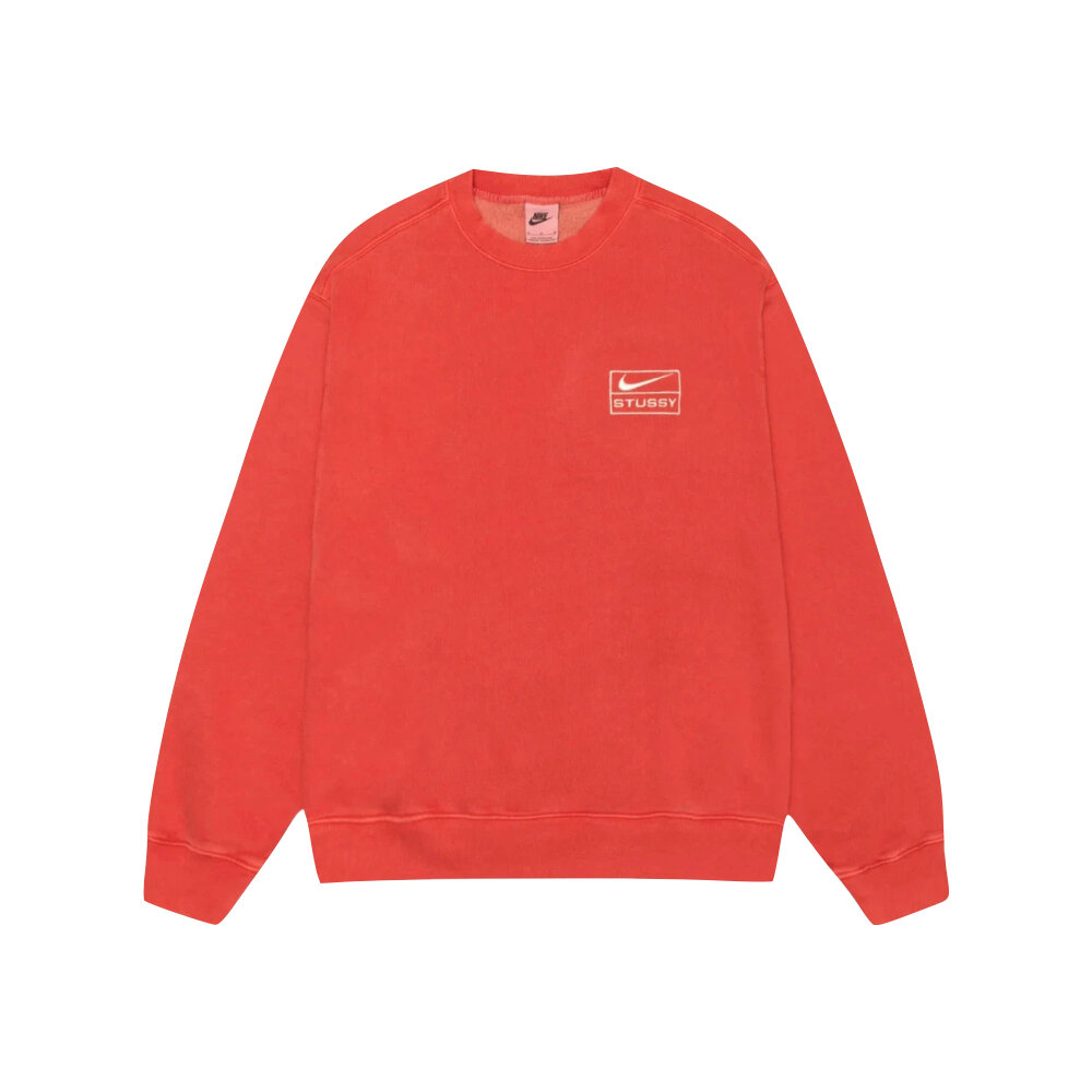 29416993693-Stussy x Nike Crew Fleece 大學踢 哈瓦那紅 FQ3016-642