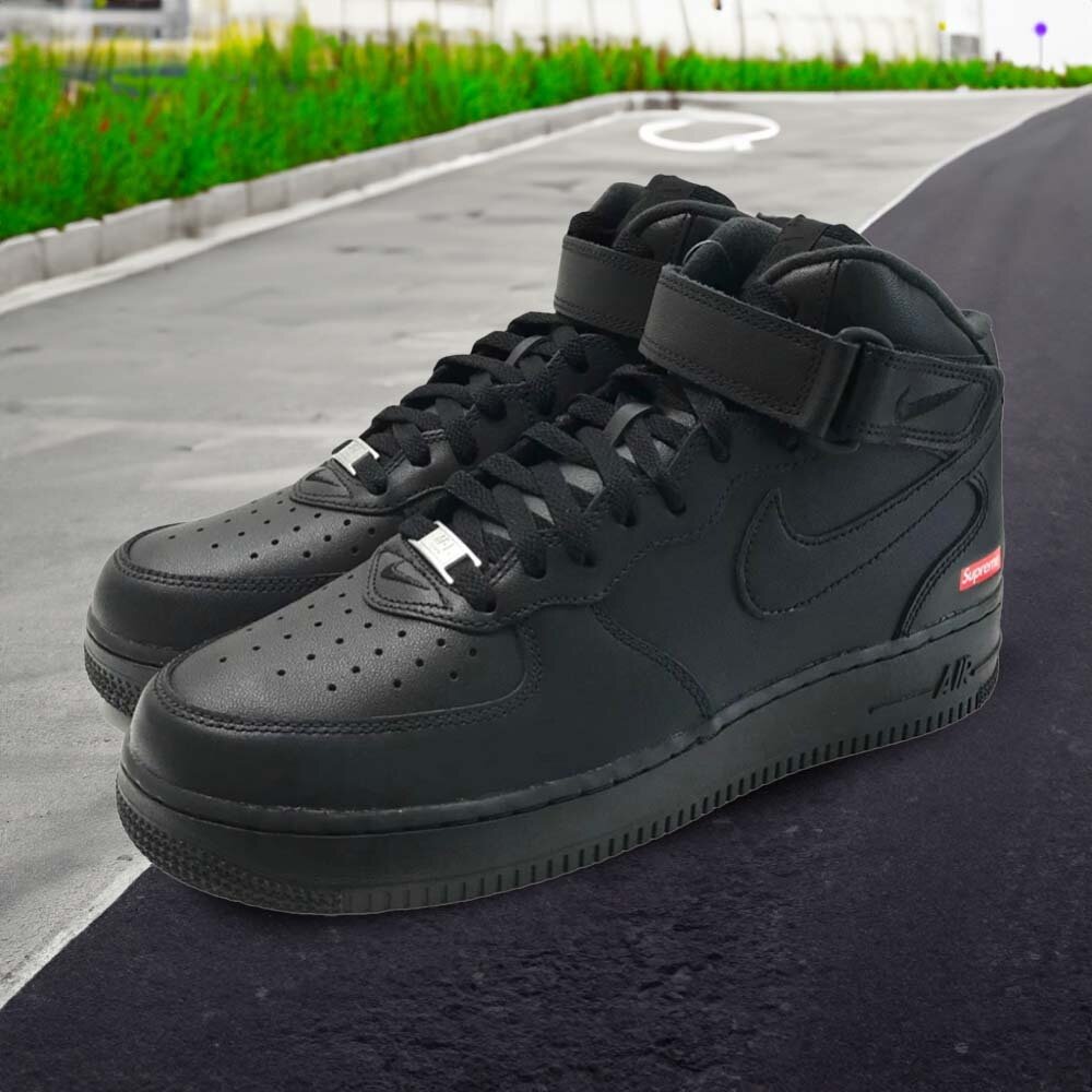 Supreme x Nike Air Force 1 Mid 聯名 黑 FZ8784-001-圖片-2