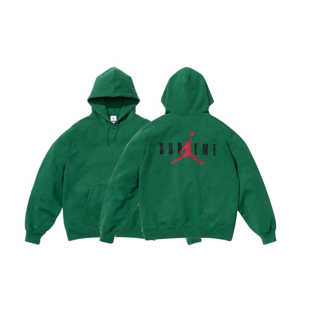 29668413159-Supreme x Jordan Hoodie 帽踢 淺灰/綠色 HF0836