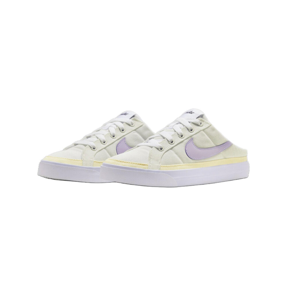 29704504361-W Nike Court Legacy Mule 米白紫 女鞋 休閒鞋 HJ3494-151