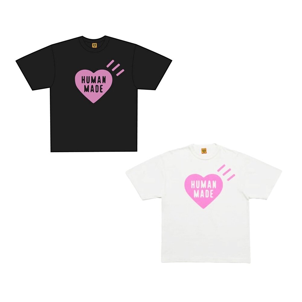Human Made Heart T-Shirt 白粉/黑粉 原宿限定 HM26TE018-圖片-1