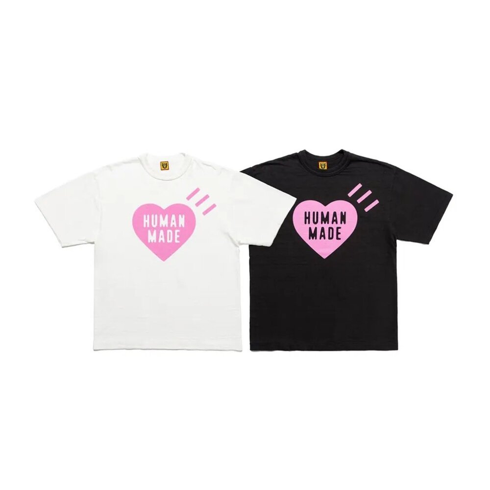 29756328676-Human Made Heart T-Shirt 白粉/黑粉 原宿限定 HM26TE018