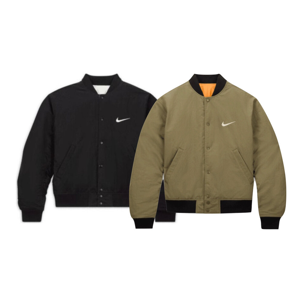 29912644752-Stussy x Nike Reversible Varsity聯名外套 黑/軍綠FJ9154