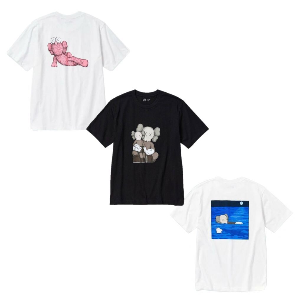 341-467774-Uniqlo x Kaws 印花短袖 白粉/黑色/白藍 341-467774/775/525