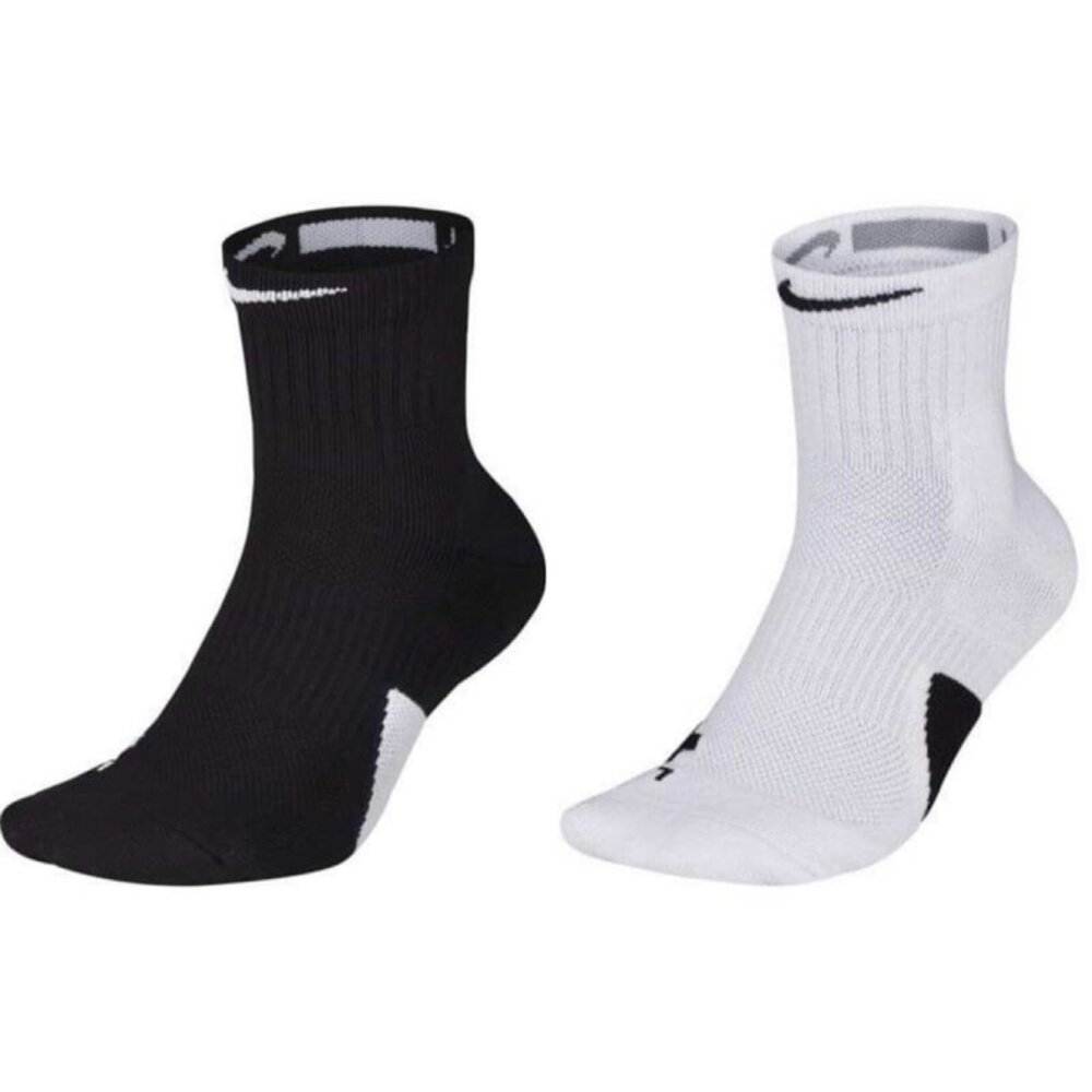 3526228948-Nike 籃球菁英襪 中筒 厚底 長襪 配件 白SX7625-100 黑SX7625-013