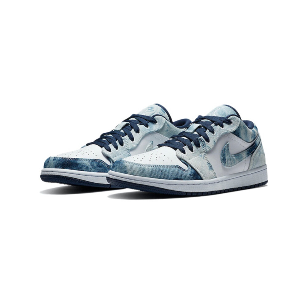 7545673460-Air Jordan 1 Low Washed Denim 水洗牛仔 CZ8455-100