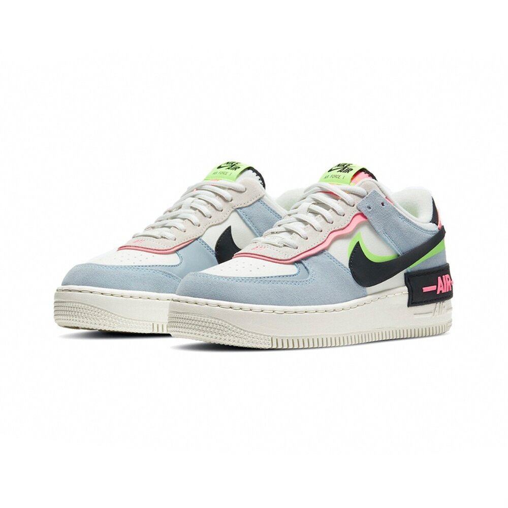 8134982375-Nike Air Force 1 Shadow 黑藍粉 拼接 結構 CU8591-101