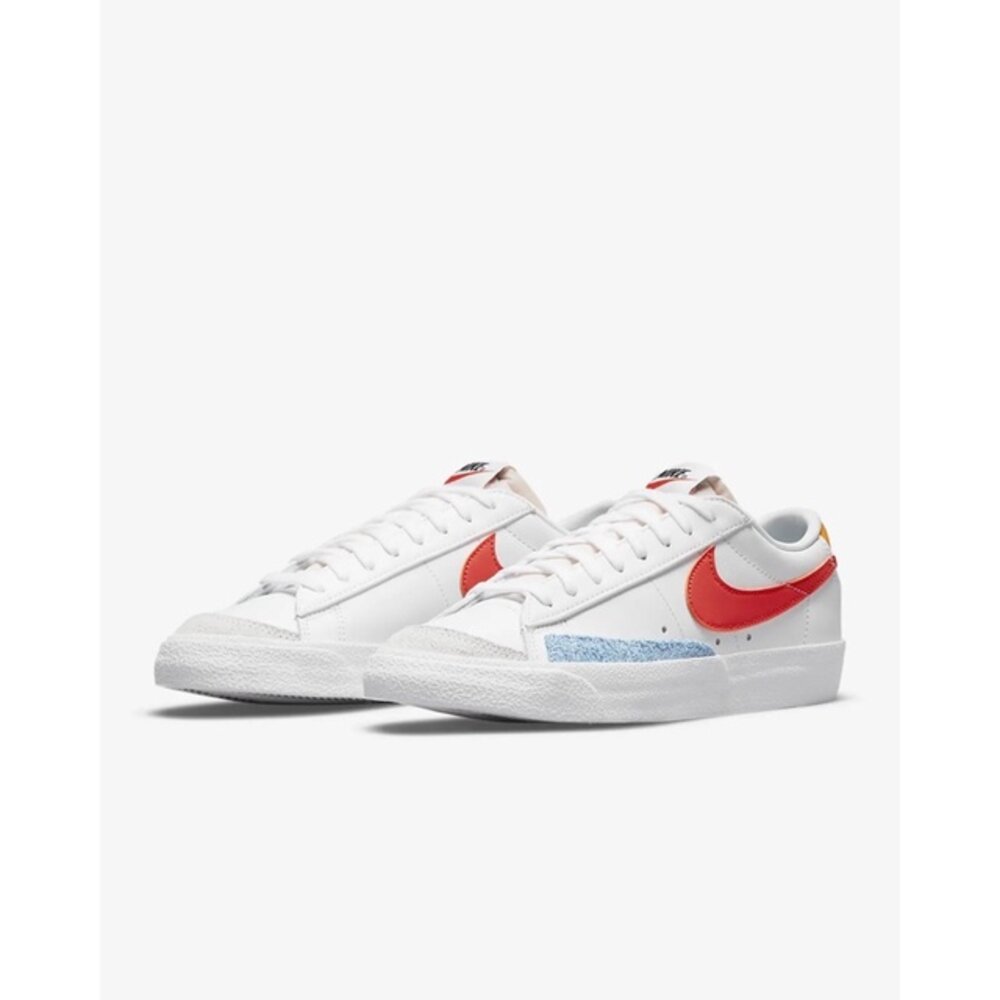 8484631077-Nike Blazer Low 77 Vintage 白橘 藍麂皮 DC4769-105