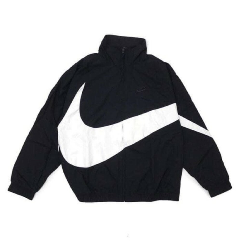 8712420239-Nike Sportswear Swoosh 大勾 黑白 防風 衝鋒外套AR3133-010