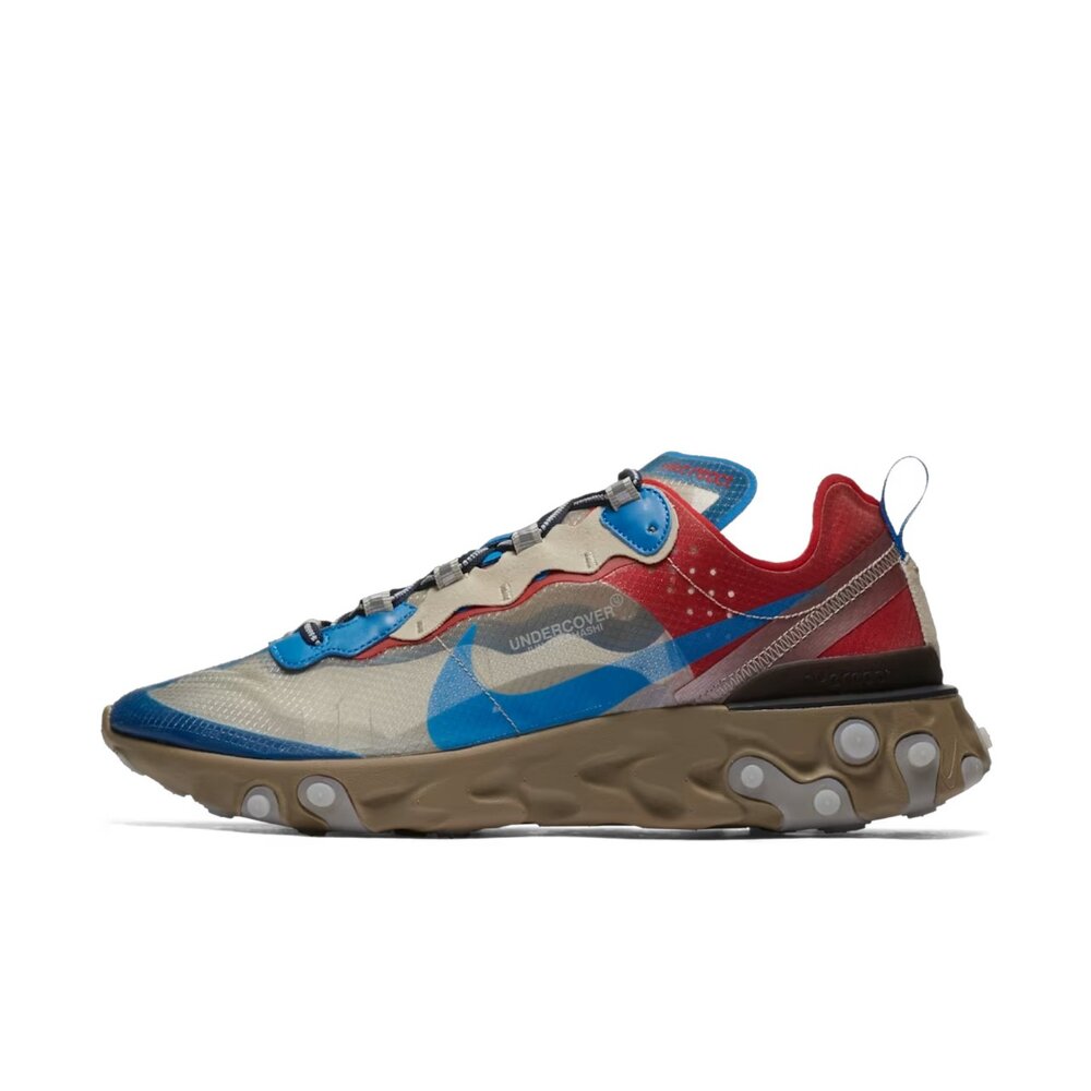 Undercover x Nike React Element 87 淺米紅 聯名 半透明 休閒鞋 運動鞋 男鞋 BQ2-圖片-1
