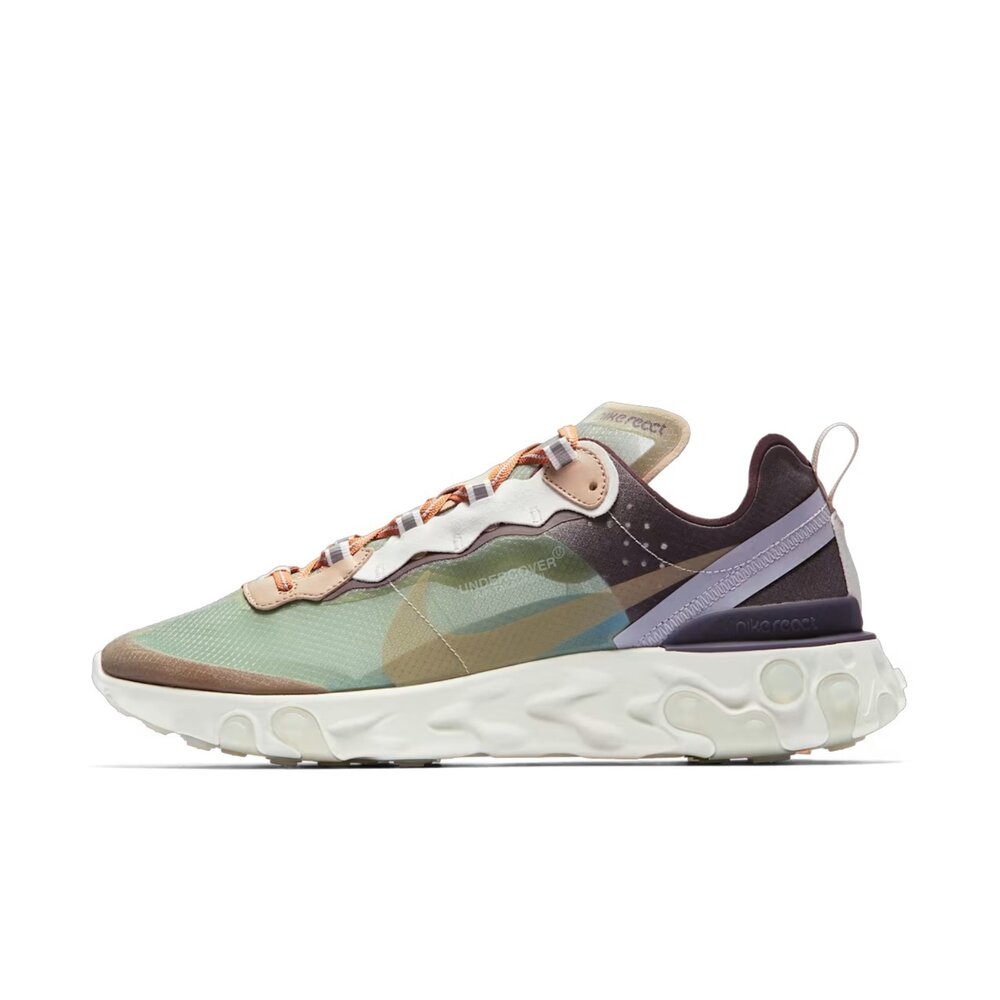 Undercover x Nike React Element 87 淺綠色 聯名款 半透明 休閒鞋 運動鞋 男鞋 BQ-圖片-1