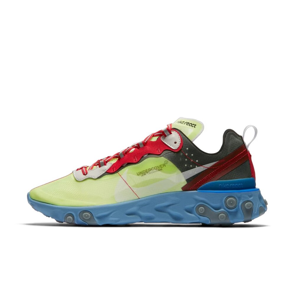 Undercover x Nike React Element 87 螢光藍綠 聯名款 半透明 休閒鞋 運動鞋 男鞋 B-圖片-1