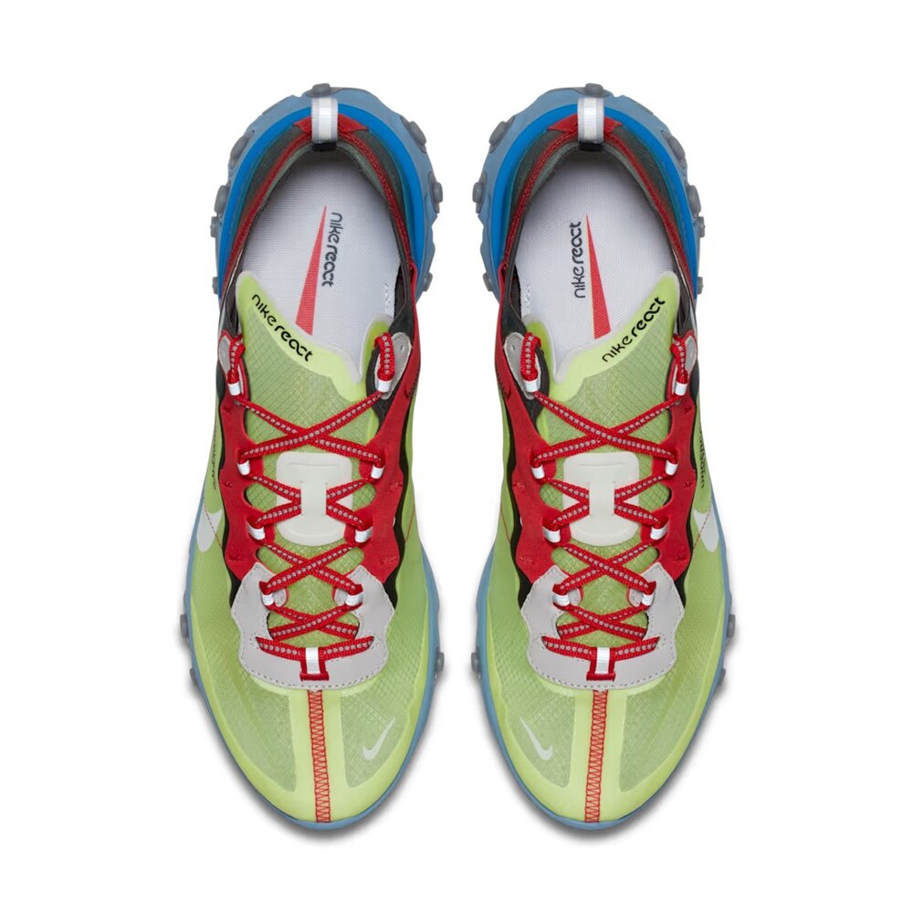 Undercover x Nike React Element 87 螢光藍綠 聯名款 半透明 休閒鞋 運動鞋 男鞋 B-圖片-3