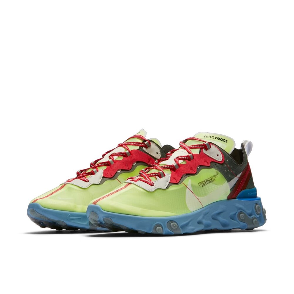 BQ2718-700-Undercover x Nike React Element 87 螢光藍綠 聯名款 半透明 休閒鞋 運動鞋 男鞋 B
