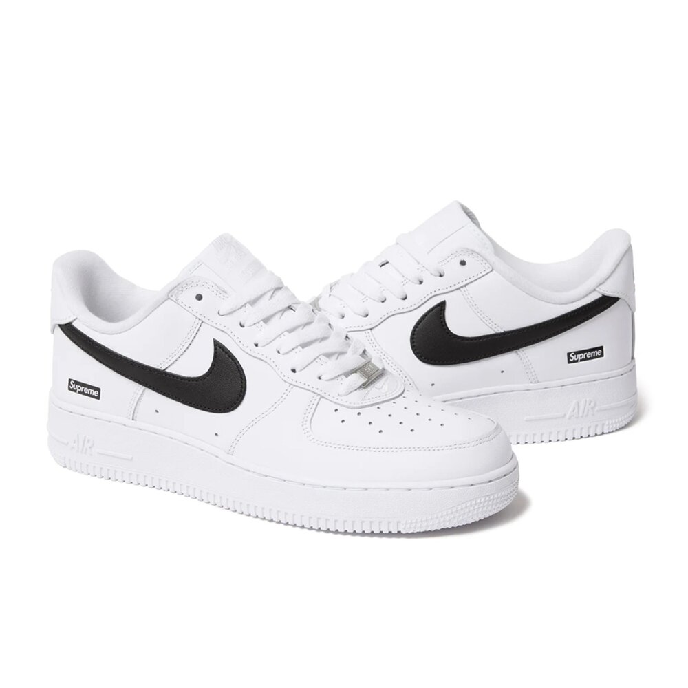  Supreme x Nike Air Force 1 Low SP 白底黑勾 CU9225-102