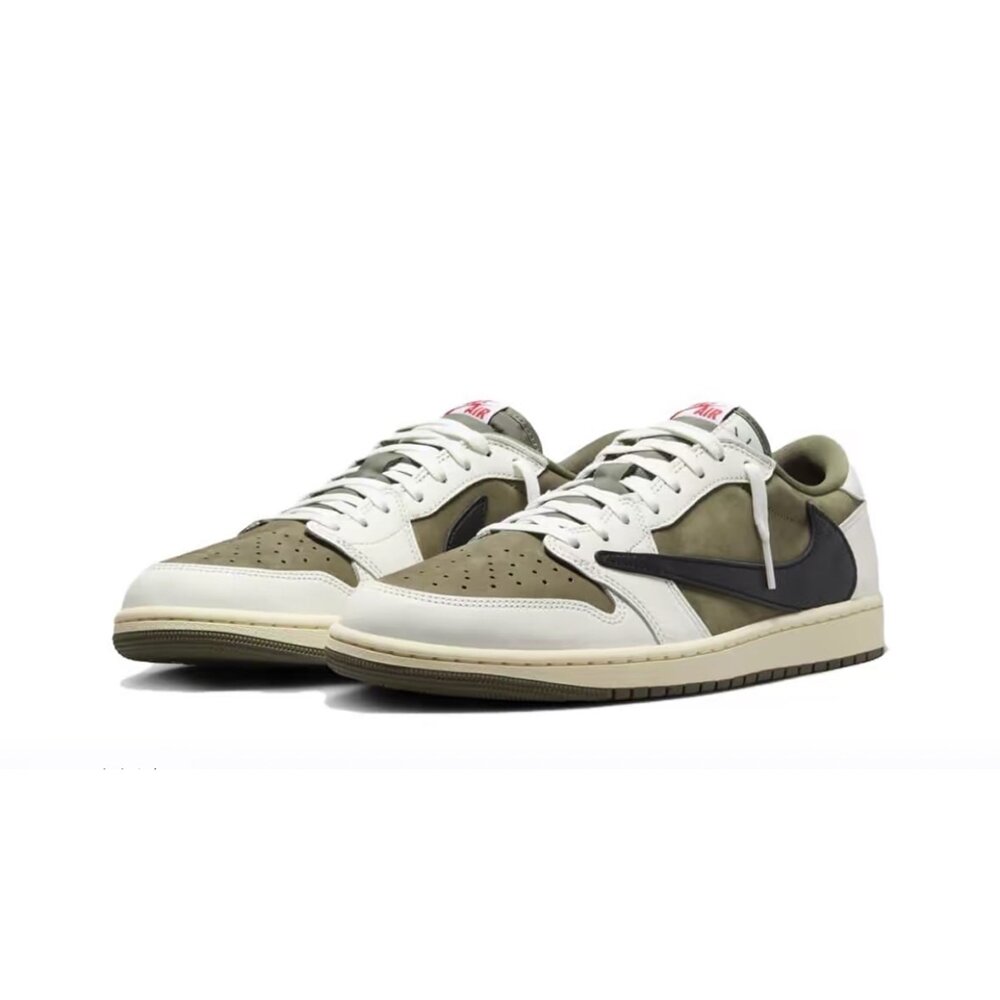 DM7866-200-Travis Scott x Air Jordan 1 Low OG Medium Olive 橄欖綠 倒勾 DM786