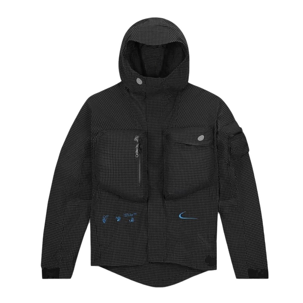 DN1750-010-Nike x Off-White Jacket 尼龍外套 黑藍