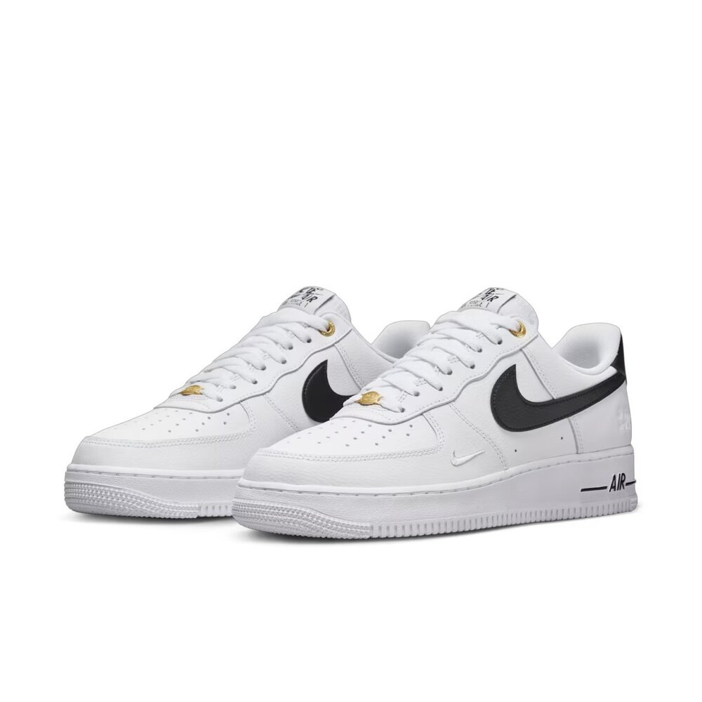 DQ7658-100-Nike Air Force 1 07 LV8 黑勾 40週年 鐵牌 金扣 男鞋 DQ7658-100