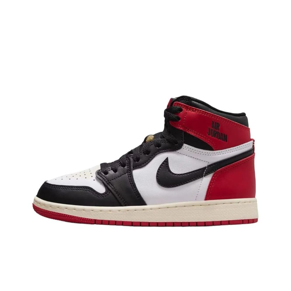Air Jordan 1 High OG GS 大童 黑腳趾 黑紅-圖片-1