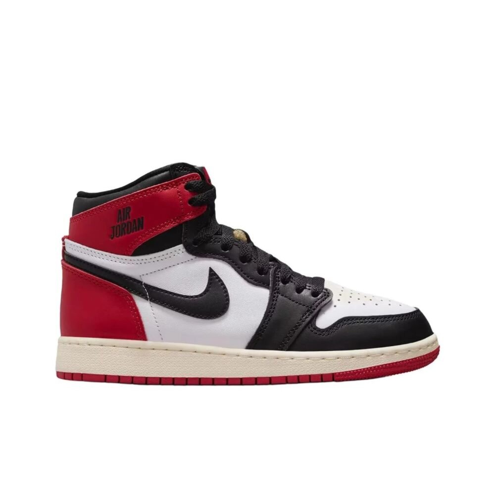 Air Jordan 1 High OG GS 大童 黑腳趾 黑紅-圖片-2