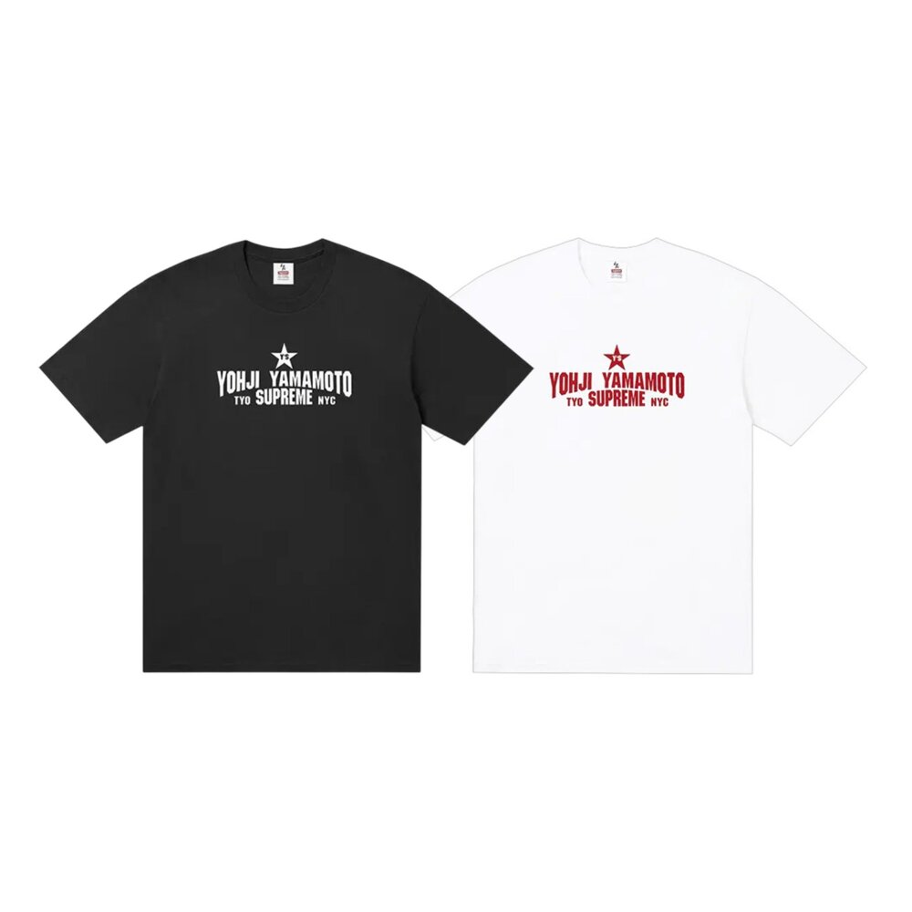  Supreme x Yohji Yamamoto 山本耀司 聯名款 黑、白 短袖