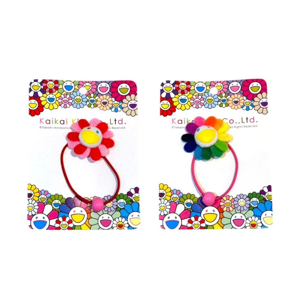 G0313-村上隆髮圈 2色 日本 粉色 白彩色 小花 髮圈1入 限量