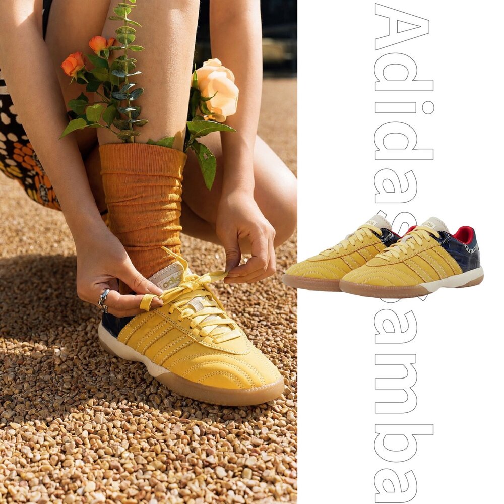 IH8407-Wales Bonner x Adidas MN Samba Millennium St Fade Gold 黃藍 聯名