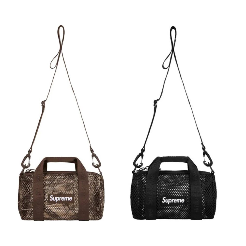 SS25MM08DB-Supreme 25SS Mesh Mini Duffle Bag 3L 小水桶包 黑/落葉 SS25MM08DB