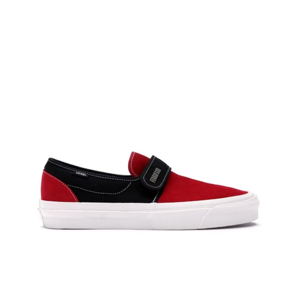 Fear of God x Vans Slip-On 47 DX Red Black 紅黑色 魔鬼沾 懶人鞋 聯名 男鞋-圖片-2