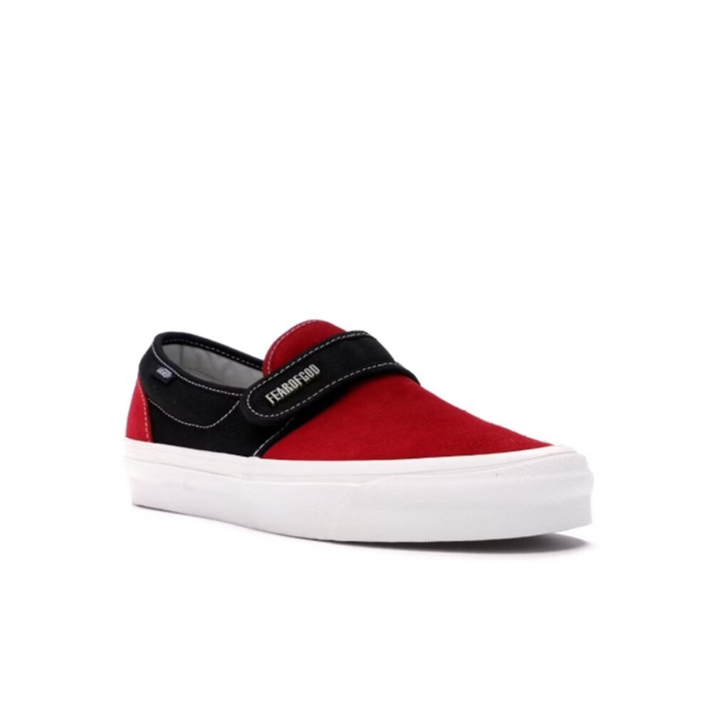 Fear of God x Vans Slip-On 47 DX Red Black 紅黑色 魔鬼沾 懶人鞋 聯名 男鞋-圖片-3