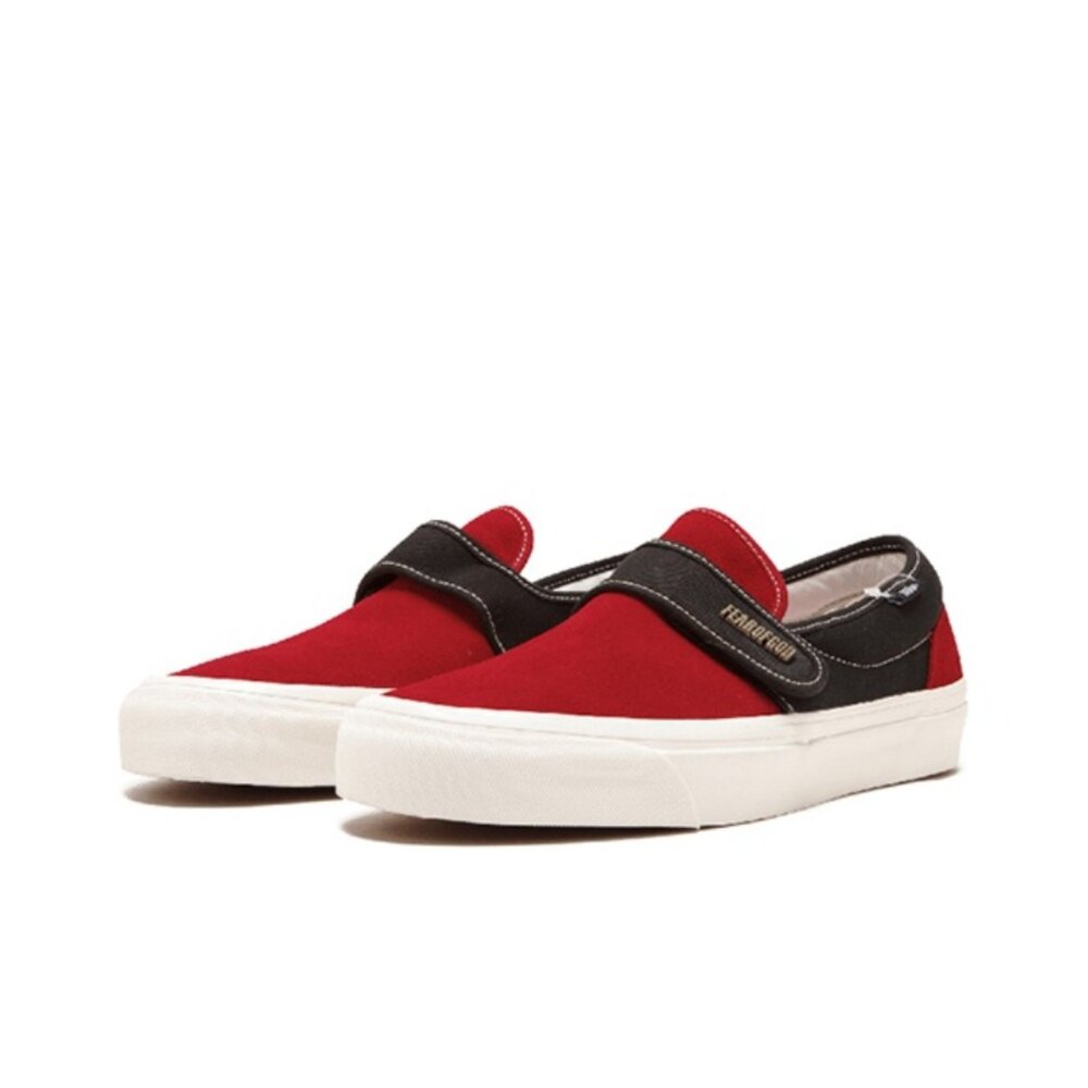 VN0A3J9FPQR-Fear of God x Vans Slip-On 47 DX Red Black 紅黑色 魔鬼沾 懶人鞋 聯名 男鞋