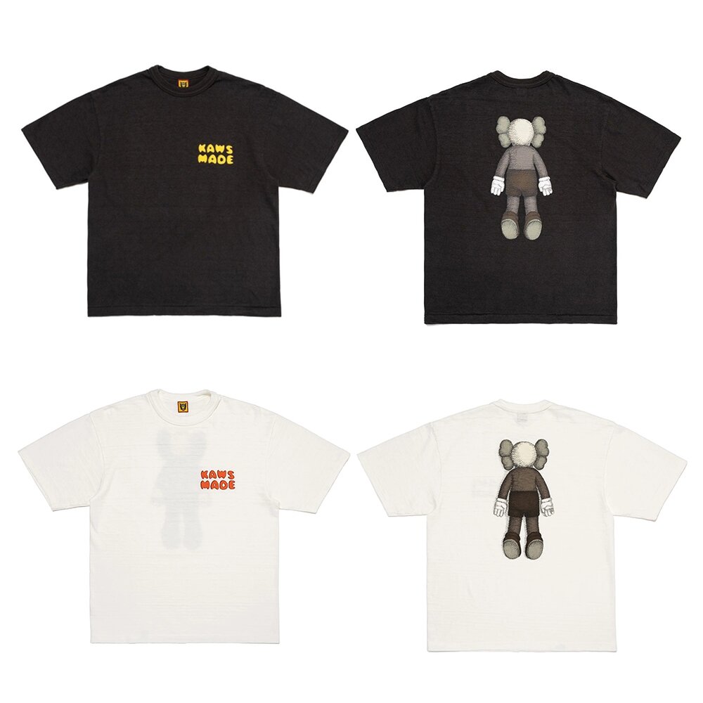 XX27TE016-Kaws x Human Made 背後人偶 白/黑 T恤 短袖 聯名款 XX27TE016