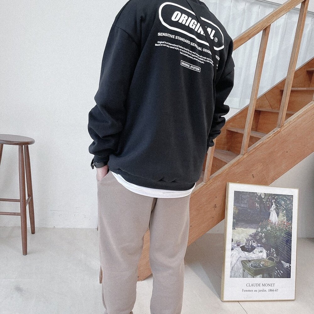 韓版 ORIGINAL 重磅 刷毛款 大學T 情侶款 韓版上衣 韓版長袖 秋冬爆款 流行單品-圖片-11